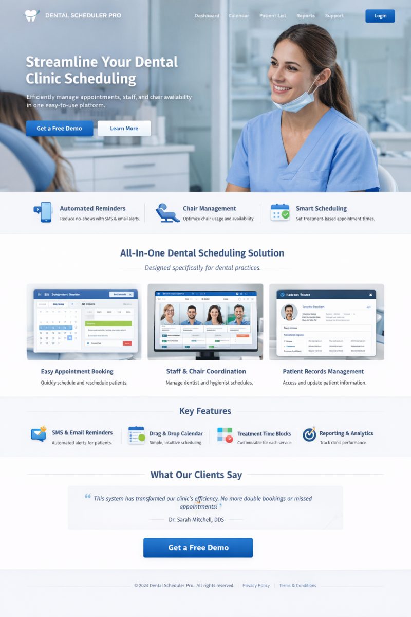 Dental clinic appointment & staff scheduling system project preview