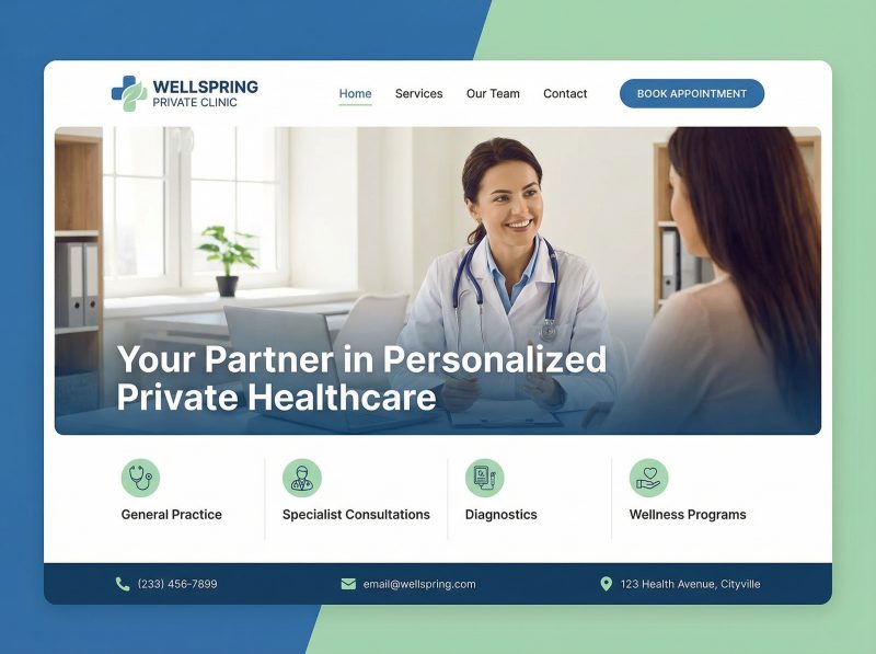 Private healthcare clinic project preview