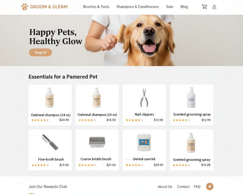 Professional Pet Grooming Supplies Store | Grooming Tools, Shampoos & Pet Care Products project preview