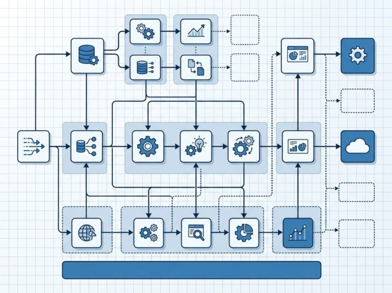 Architectural diagram showing modular agent components integrating and expanding to support business growth.
