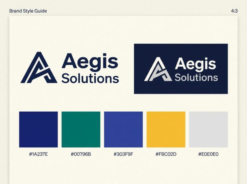 Meticulously crafted brand style guide page displaying consistent logo usage, color palettes, and typography for a unified brand.