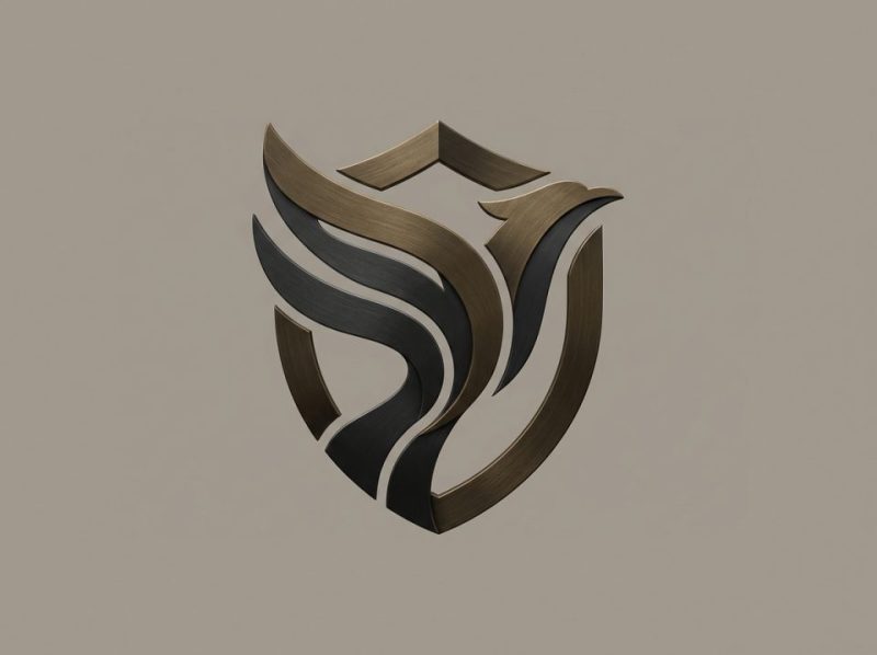 Elegant custom logo design with a unique symbol and modern typography, illustrating brand identity.