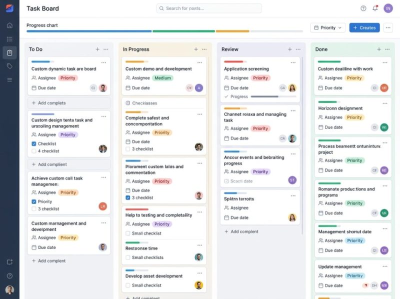 Screenshot of a custom web app UI for workflow and task management, displaying assignments, progress tracking, and operational data.
