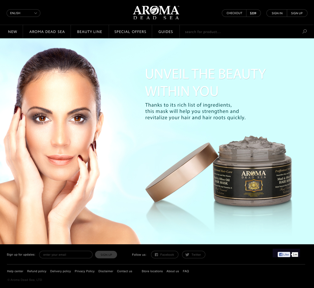 Cosmetics web design