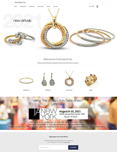 jewelry web design B2B ecommerce shopify