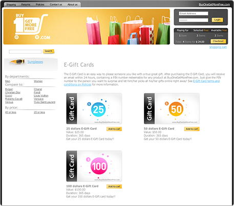GiftCards Solution Web Design