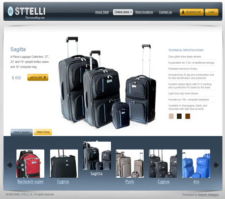 Luggage Store Webdesign,