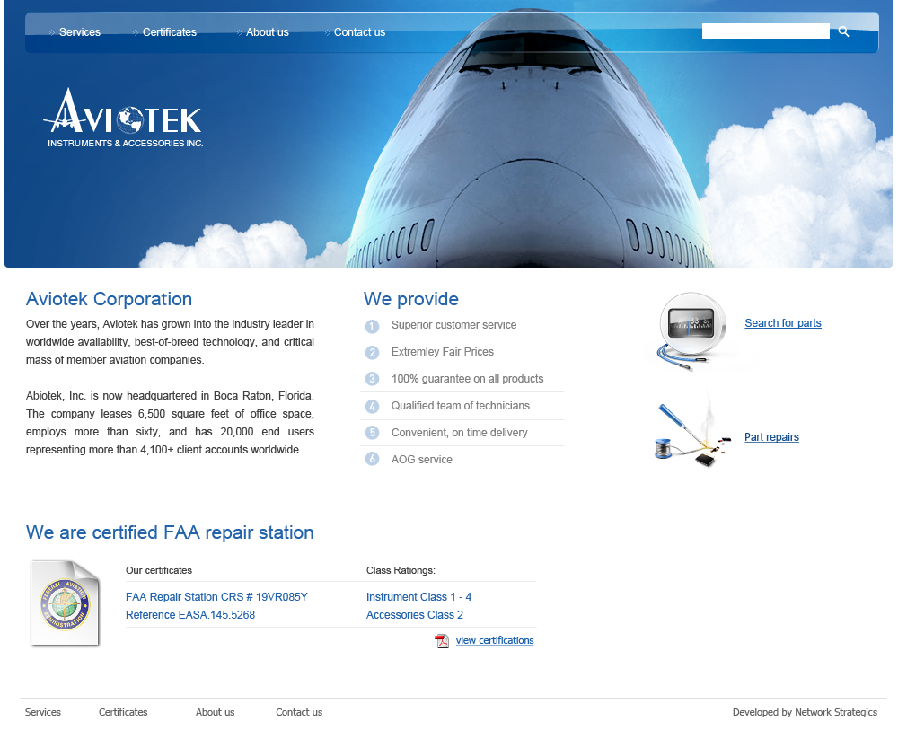 Aviation Website Design,