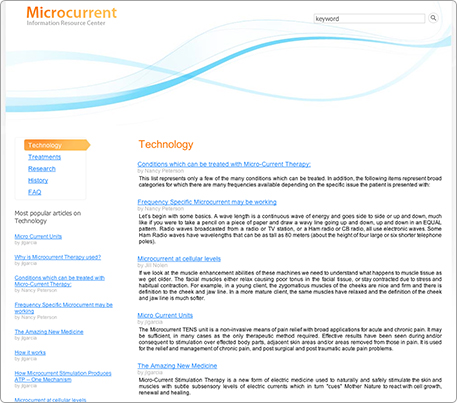 Microcurrent Technology webdesign,