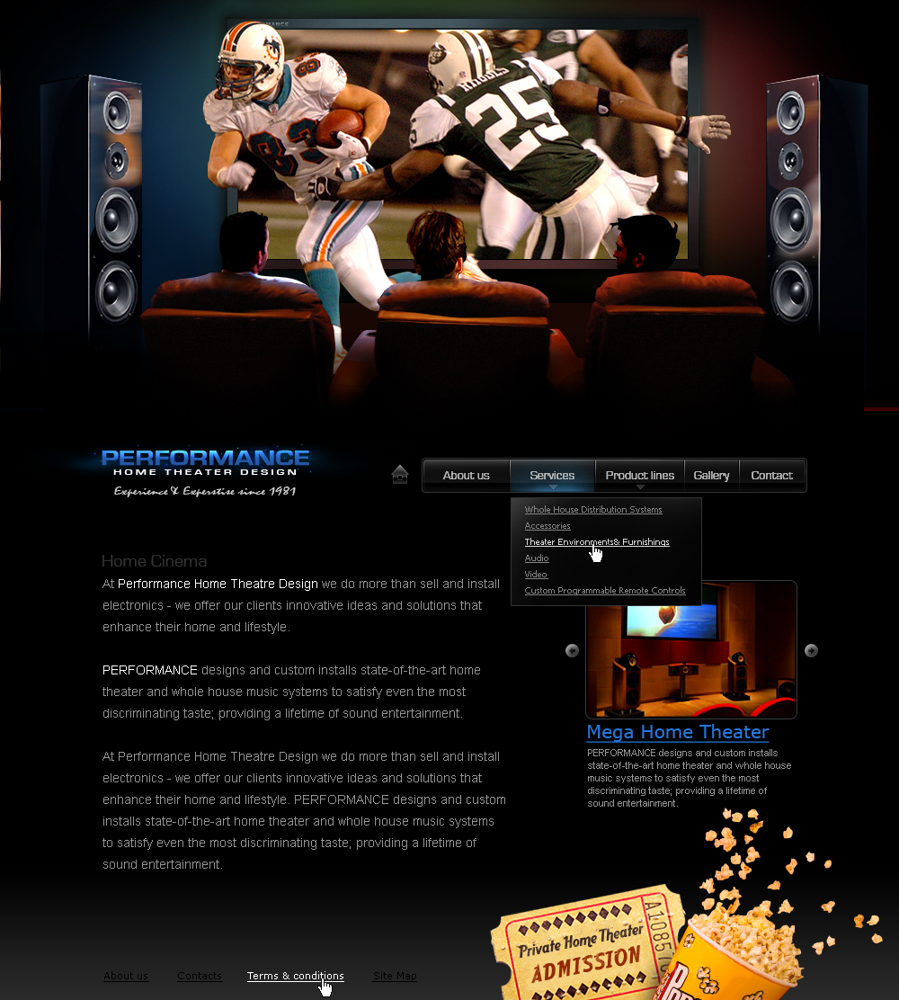 Home Theater Website design,